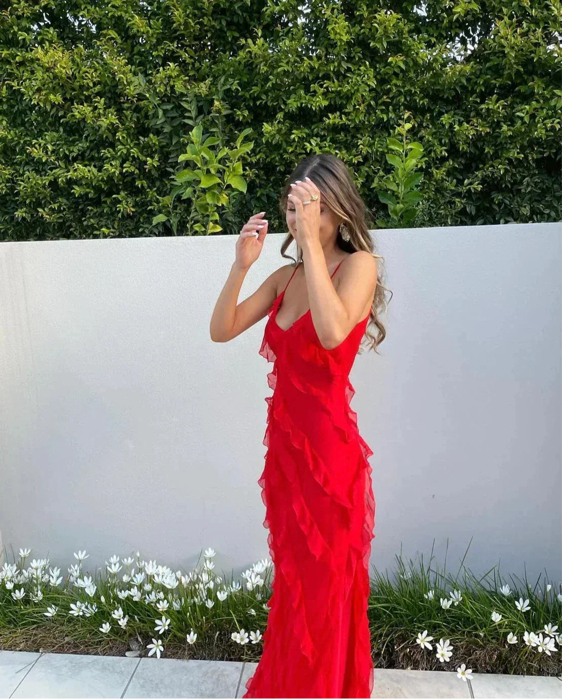 Off-Shoulder Maxi Dress with an Open Back