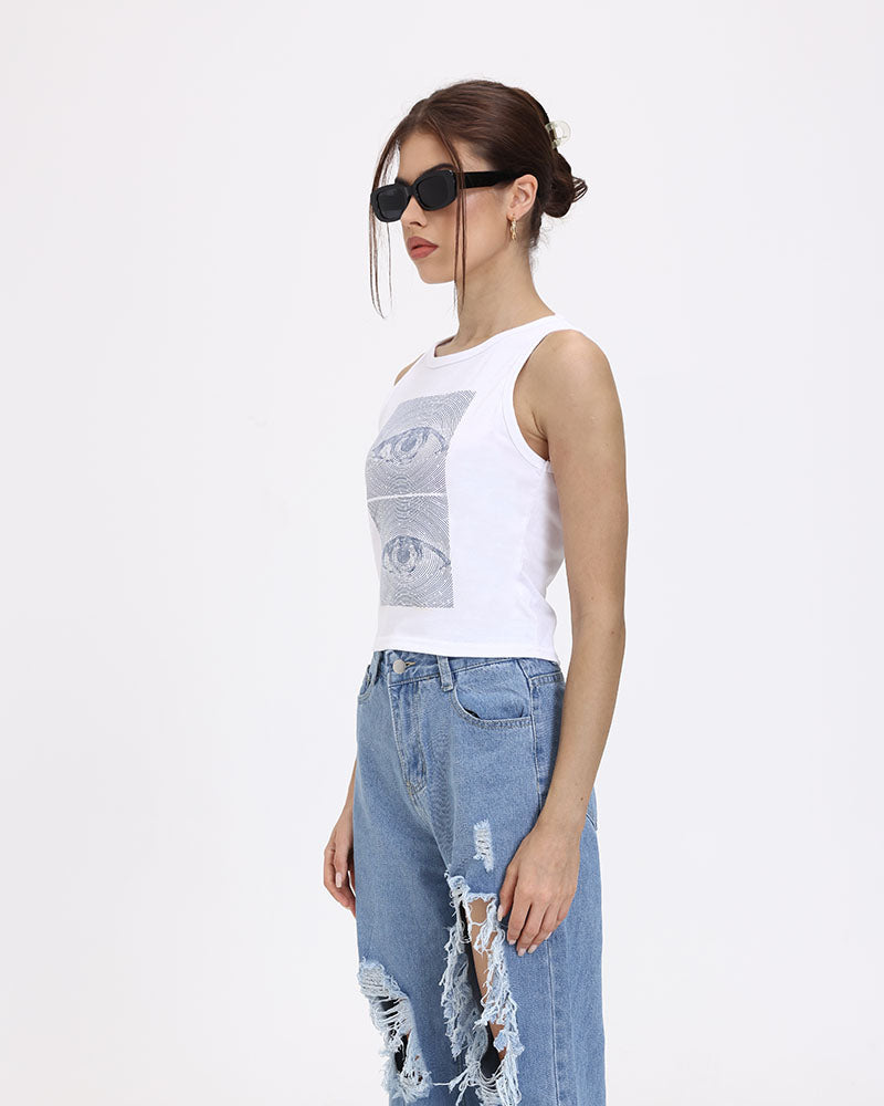 Printed Sleeveless Tank Top