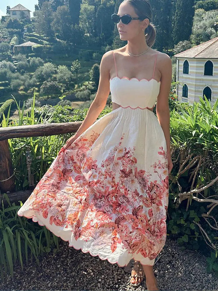 Floral Dress with a Halter Neck