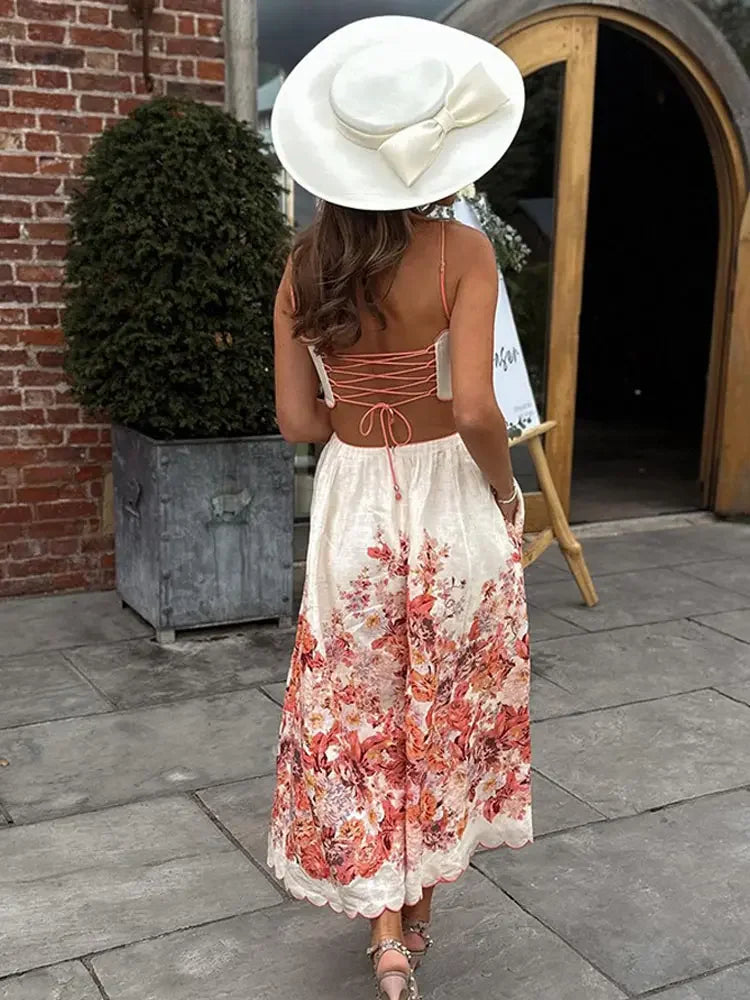 Floral Dress with a Halter Neck
