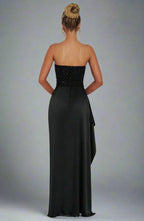 Fitted Cropped Slit-Detail Top & Skirt Set with Sequin Detail