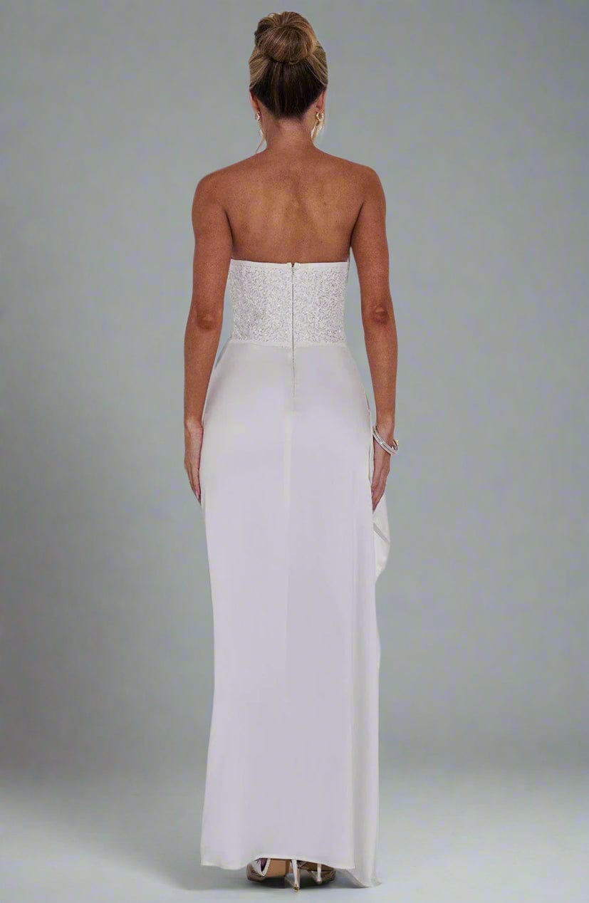 Fitted Cropped Slit-Detail Top & Skirt Set with Sequin Detail