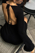 Knit Dress with Ruffle Details
