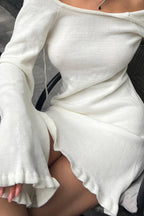 Knit Dress with Ruffle Details