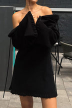 Knit Dress with Ruffle Details