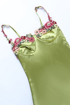 Floral Strappy Dress with Embroidery