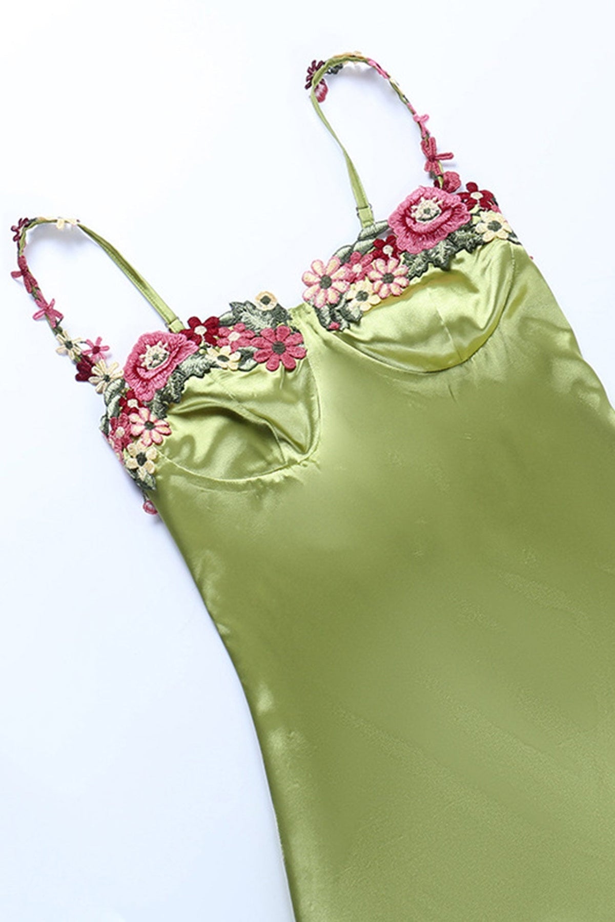 Floral Strappy Dress with Embroidery