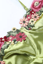 Floral Strappy Dress with Embroidery