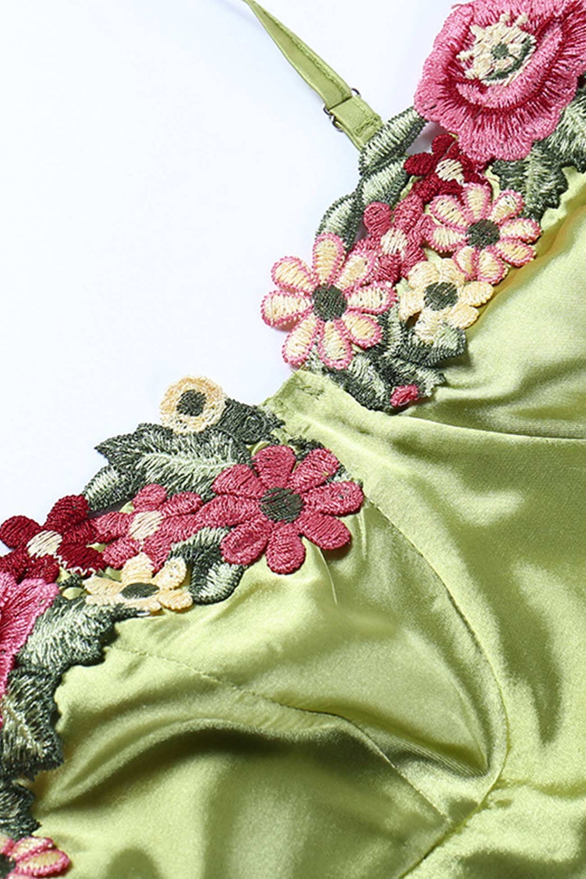 Floral Strappy Dress with Embroidery