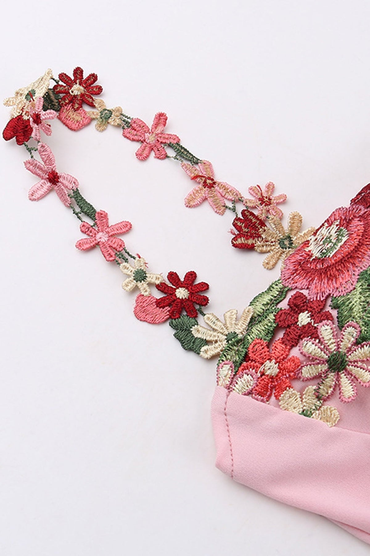 Strappy Floral Dress with Embroidery