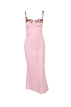 Strappy Floral Dress with Embroidery