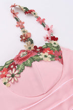 Strappy Floral Dress with Embroidery
