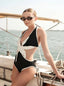 French Sexy Style Waist Cut-Out One Piece Black / S onepiece-250223