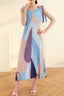 Printed Dress with Pleat Details