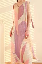 Printed Dress with Pleat Details
