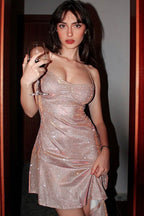Strappy Glitter Dress with Ruffle Details