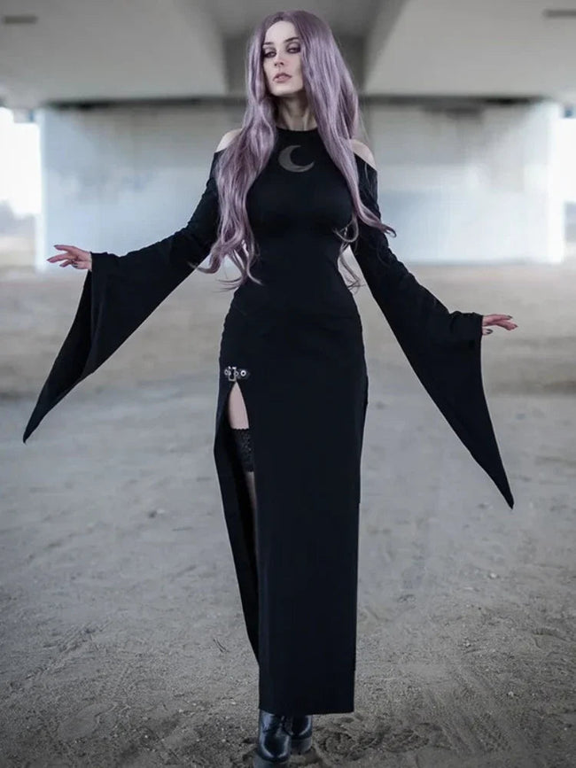 Trumpet Sleeve Lunar Maxi Dress Black / S Main image