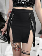 Zip Divided Tall Waist Pencil Skirt Black / S