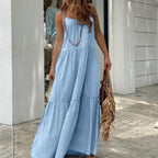 Spaghetti-Strap Boho Maxi Dress