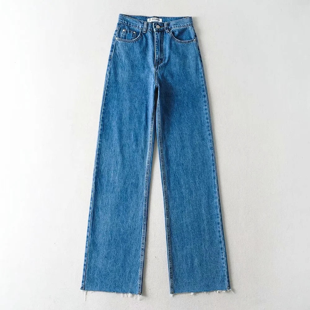 Straight-Leg High-Rise Denim Jeans