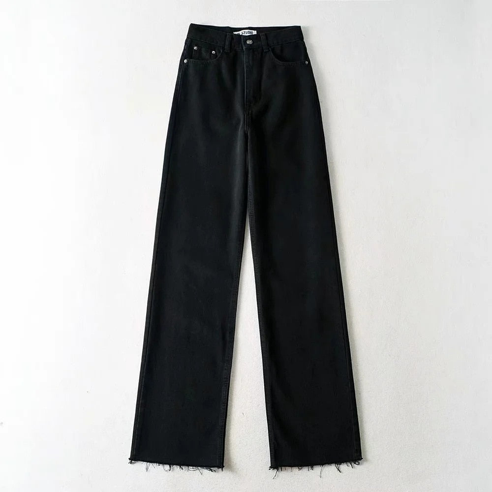 Straight-Leg High-Rise Denim Jeans