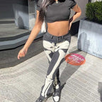 Printed Mid-Rise Pencil Jeans with Button Details