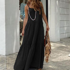 Spaghetti-Strap Boho Maxi Dress