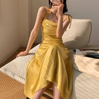 Satin Strappy Dress with Bow Details