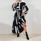 Ruffled Dress with a Waist Tie