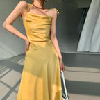 Satin Strappy Dress with Bow Details