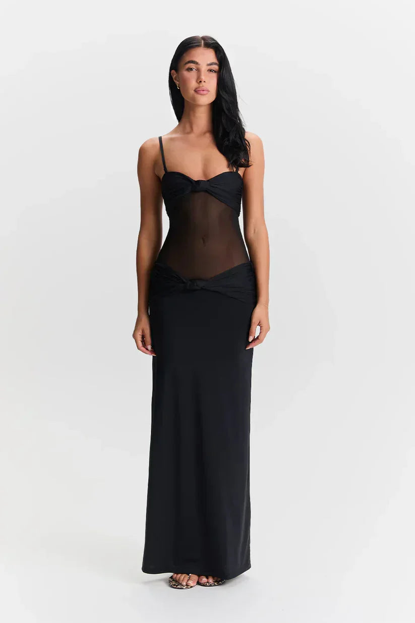 Strappy Twist-Detail Knotted Maxi Dress