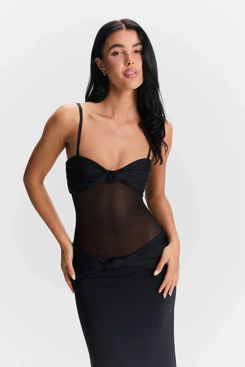 Strappy Twist-Detail Knotted Maxi Dress