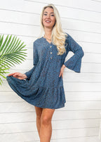 Polka-Dot Long-Sleeve Dress