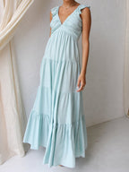 Smocked Tiered Maxi Dress with Ruffle Details