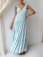 Smocked Tiered Maxi Dress with Ruffle Details