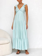 Smocked Tiered Maxi Dress with Ruffle Details