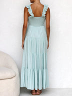Smocked Tiered Maxi Dress with Ruffle Details