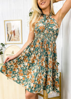Pleated Dress with a Halter Neck