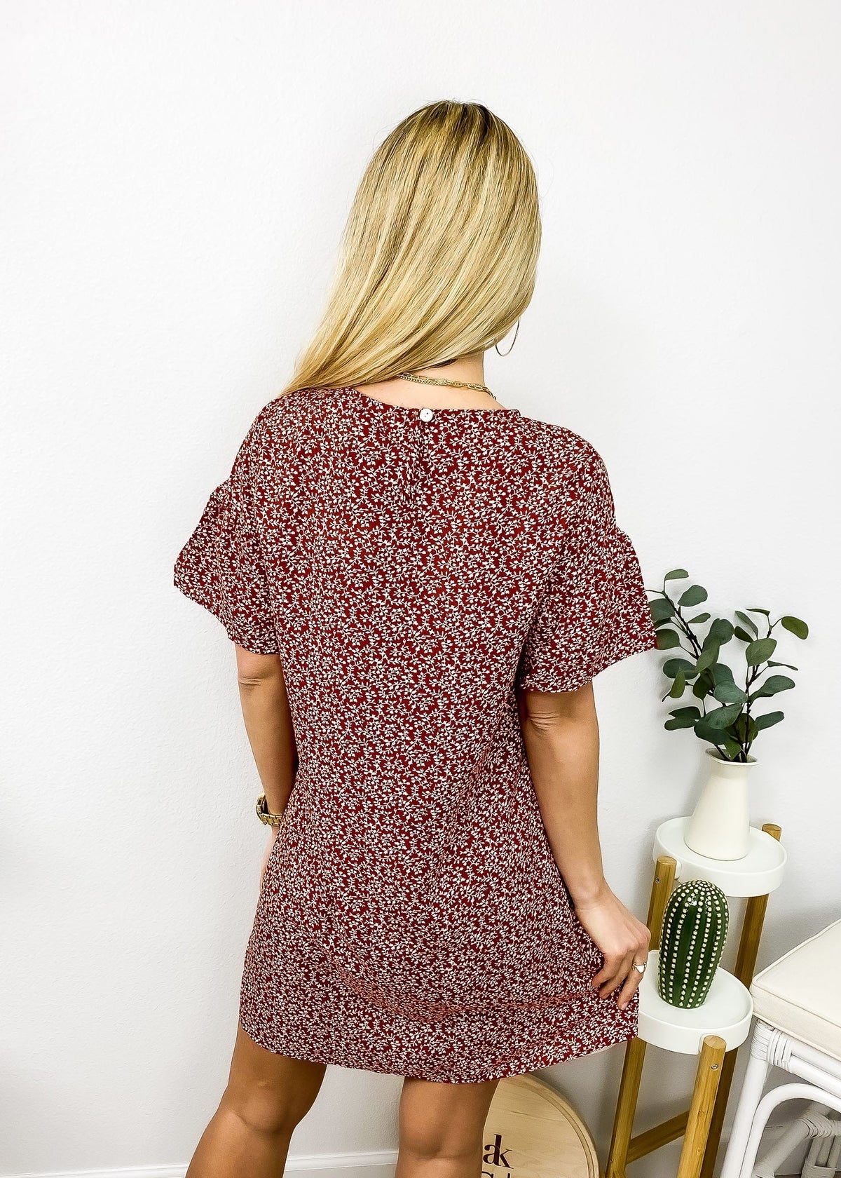 Bell-Sleeve Floral Dress