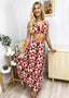 Floral Cross-Back Dress with Cutout Details