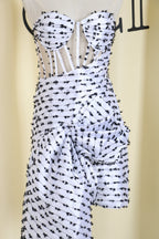 White Bodycon Strapless Mesh Mini Dress