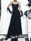 Tall Waist Velvet Celebration Maxi Dress Black / S