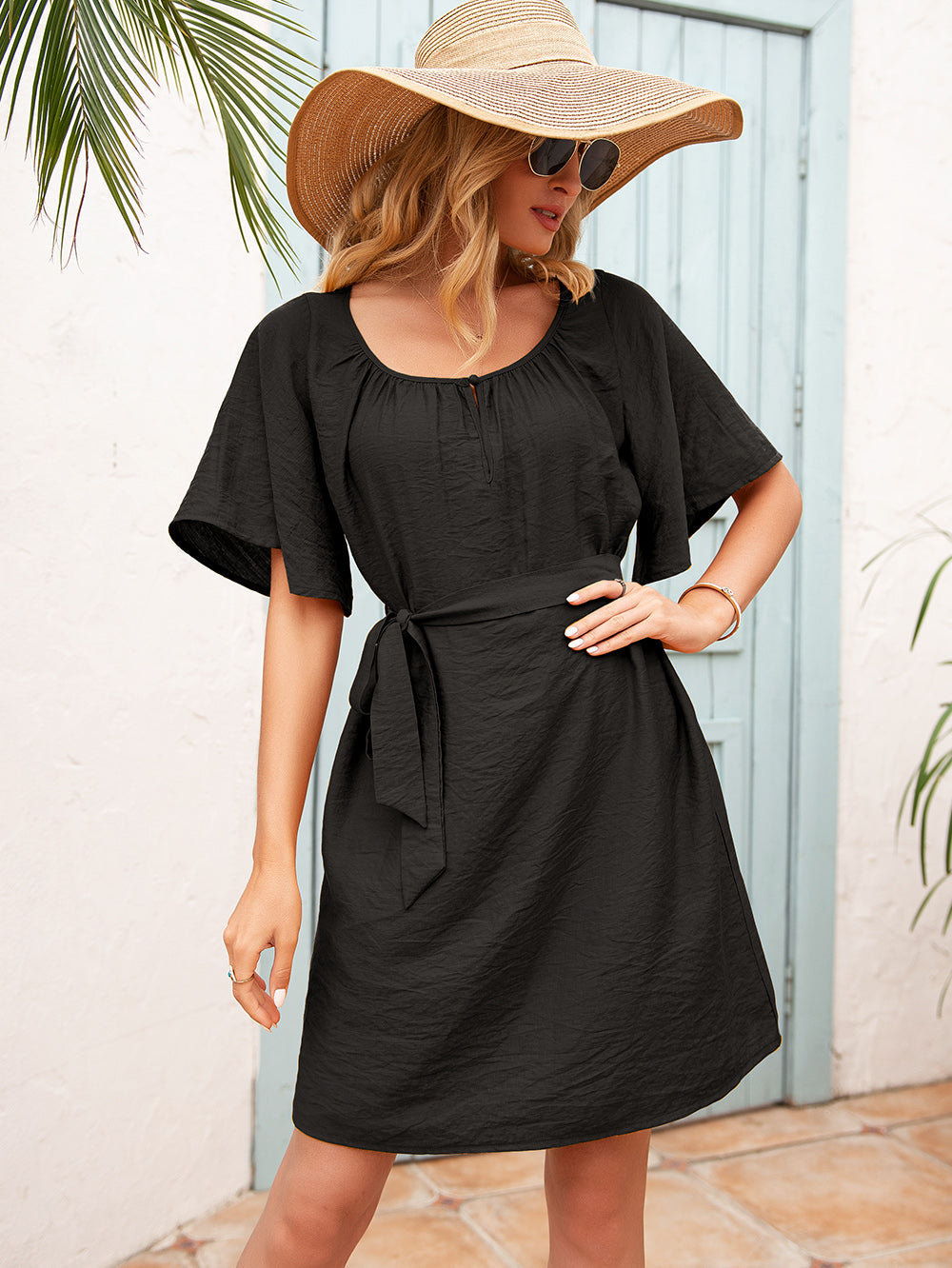 Bell-Sleeve Dress