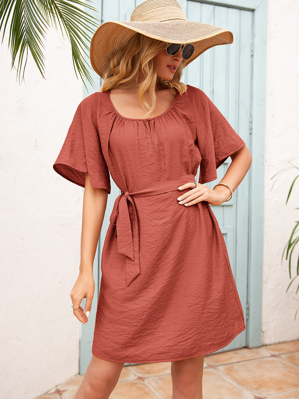 Bell-Sleeve Dress