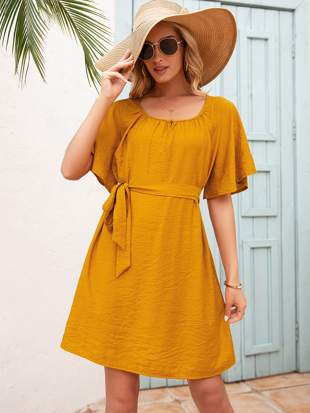 Bell-Sleeve Dress