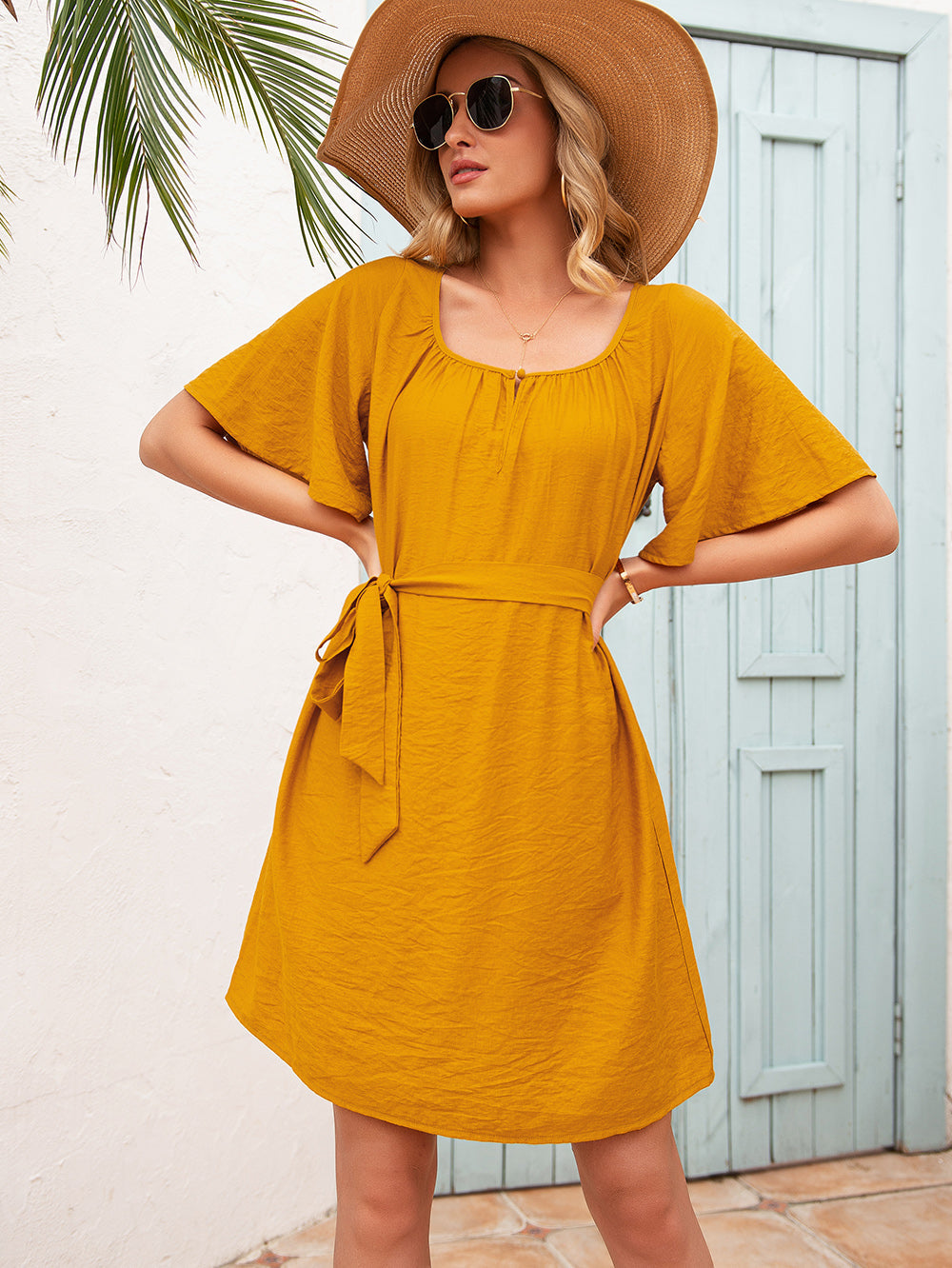 Bell-Sleeve Dress