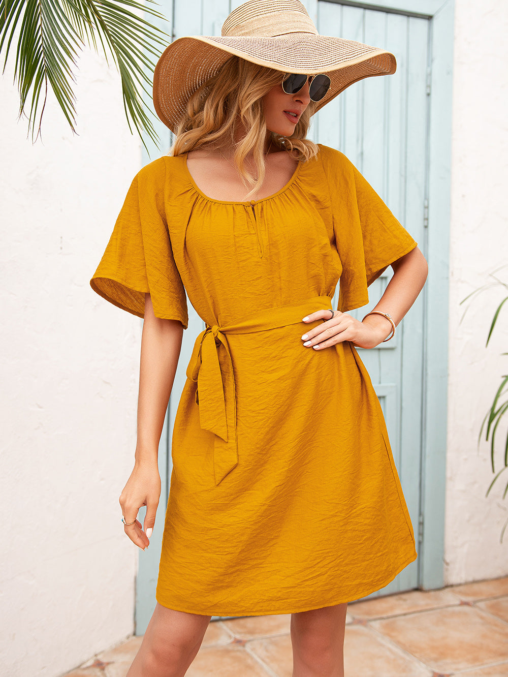 Bell-Sleeve Dress