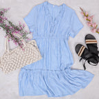 Flared Dress with Ruffle Details