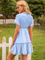 Flared Dress with Ruffle Details