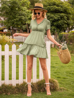 Flared Dress with Ruffle Details